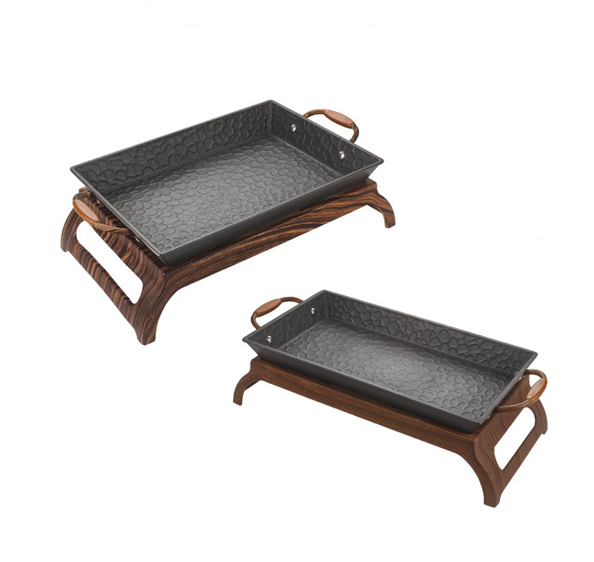 Khay hấp cá kèm bếp cồn hâm nóng hải sản đựng và giữ nóng món ăn buffet CD002