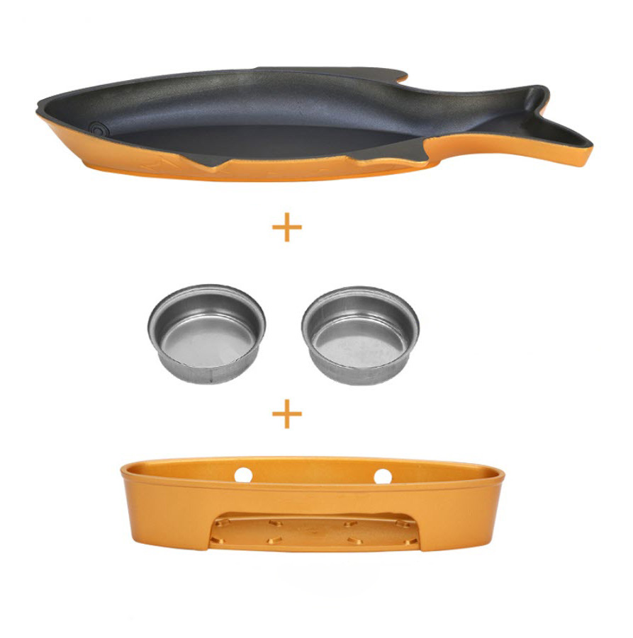 Chảo hấp cá kèm bếp cồn hợp kim nhôm chống dính OEM SS66058