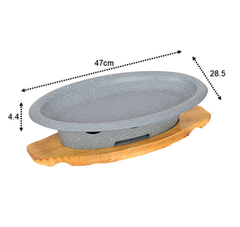 Chảo hấp cá kèm bếp cồn hợp kim nhôm chống dính OEM SS66058