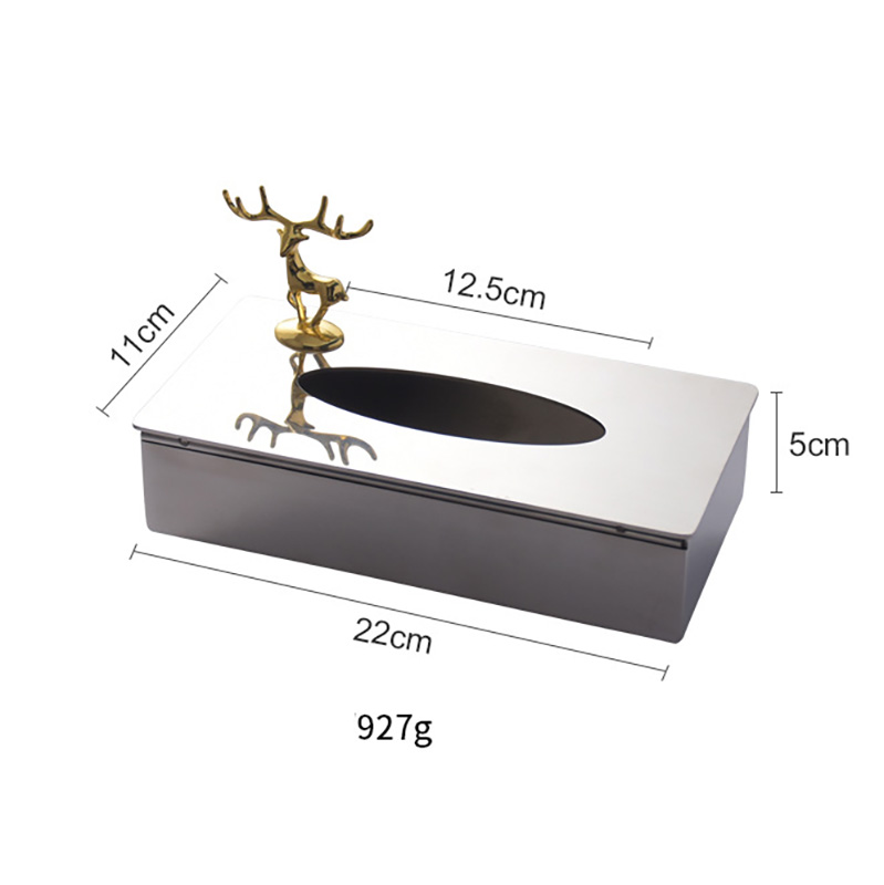 Hộp đựng khăn giấy inox Nai vàng OEM QH018