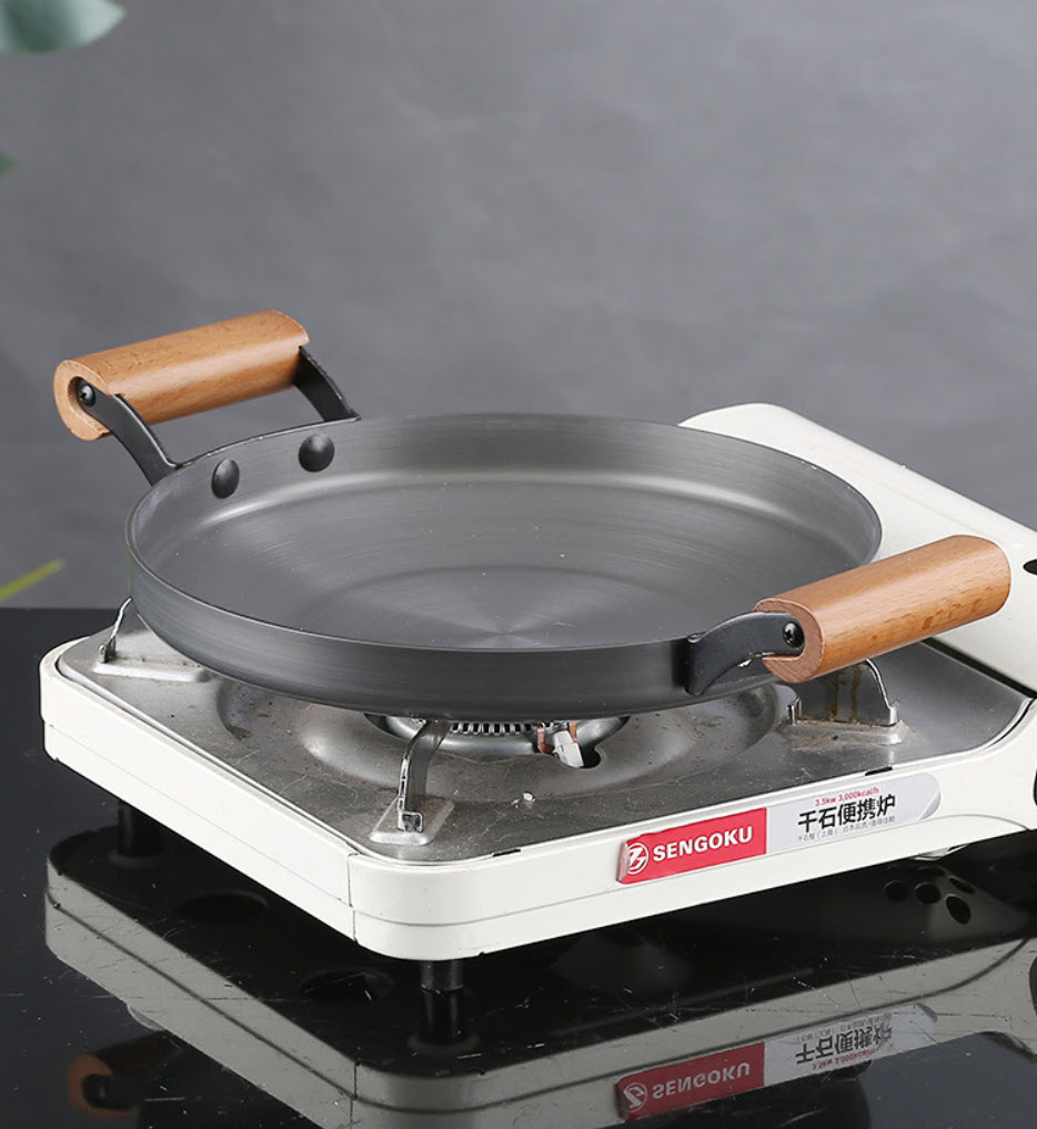 Chảo nhôm oxy hóa cứng tay cầm gỗ Japanese style OEM ZK008