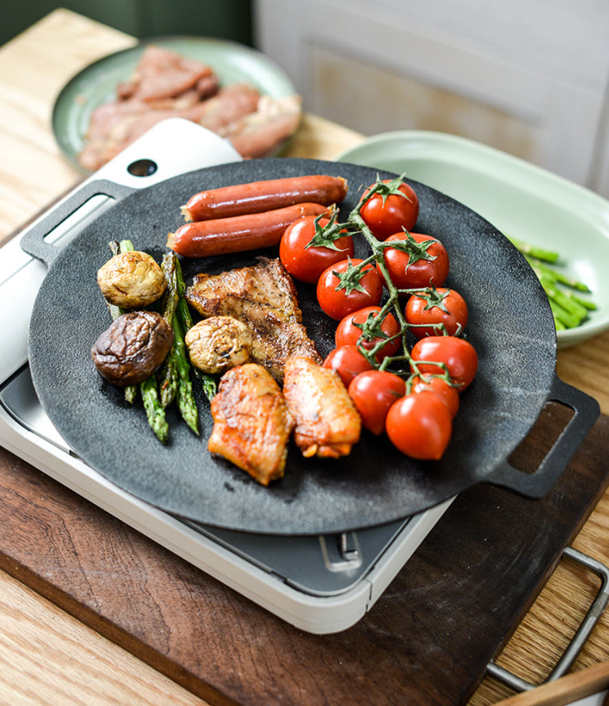 Chảo gang nướng BBQ nướng thịt ngoài trời OEM KP30