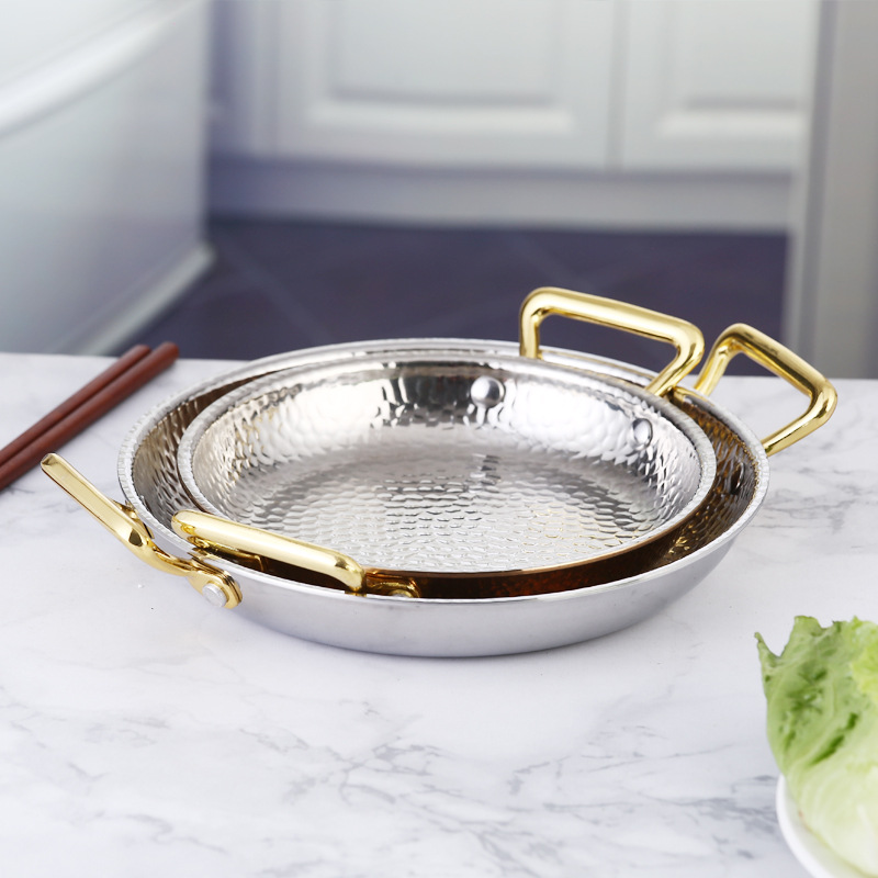 Chảo inox 3 lớp phục vụ món ăn Nhà Hàng OEM ZK011