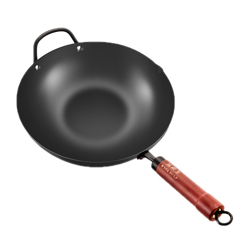 Chảo thép carbon Nhật tay cầm gỗ 32-34cm TG66