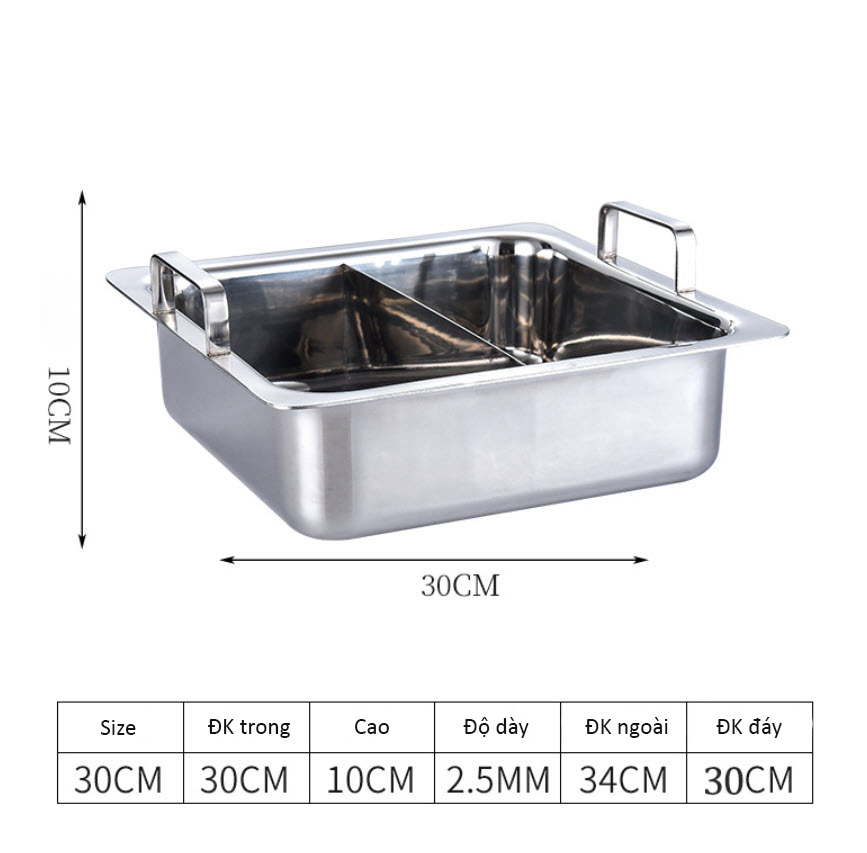Nồi lẩu inox 304 nhiều ngăn đáy 3 lớp OEM CSX01