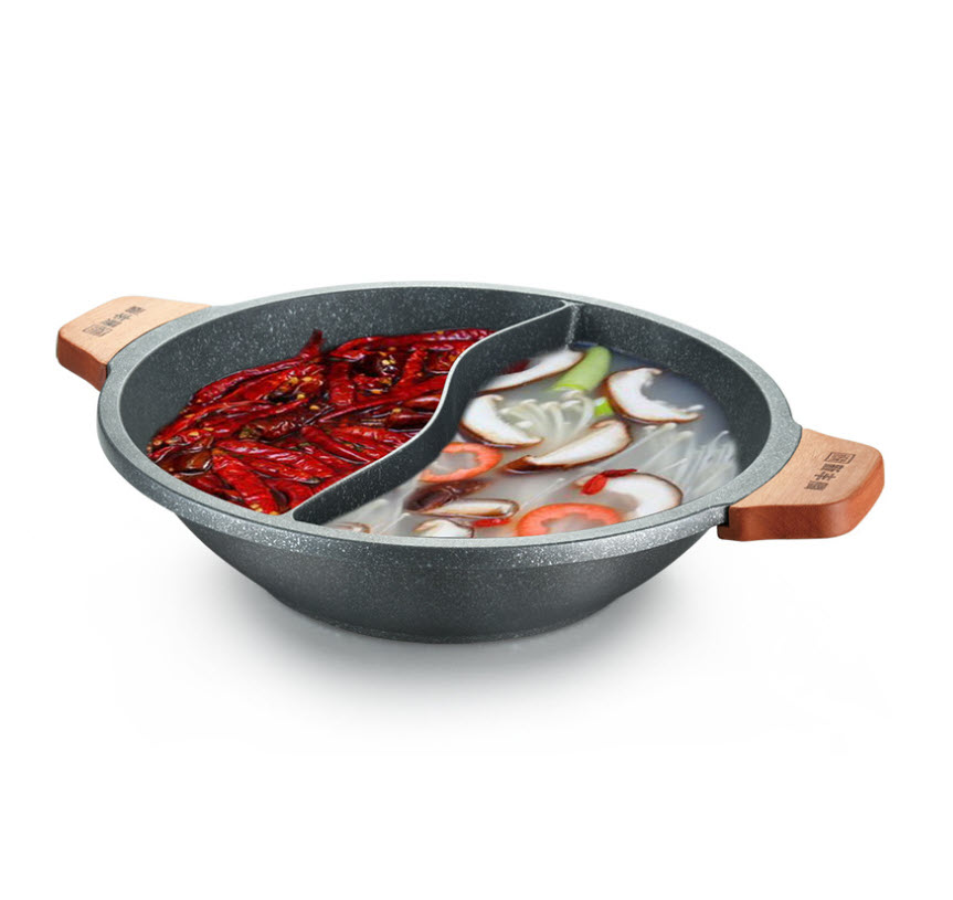 Nồi lẩu phủ đá Maifan chống trầy 34-38cm OEM XF1841