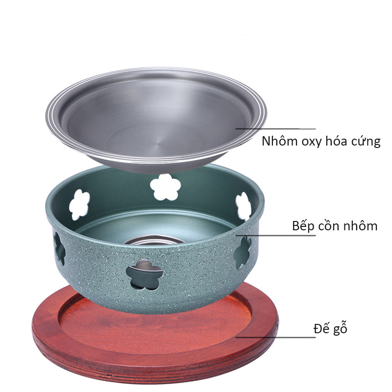 Bộ chảo kèm bếp cồn hâm nóng thức ăn, đựng tháp sường, các món lagu, cà ri, hải sản YN66185
