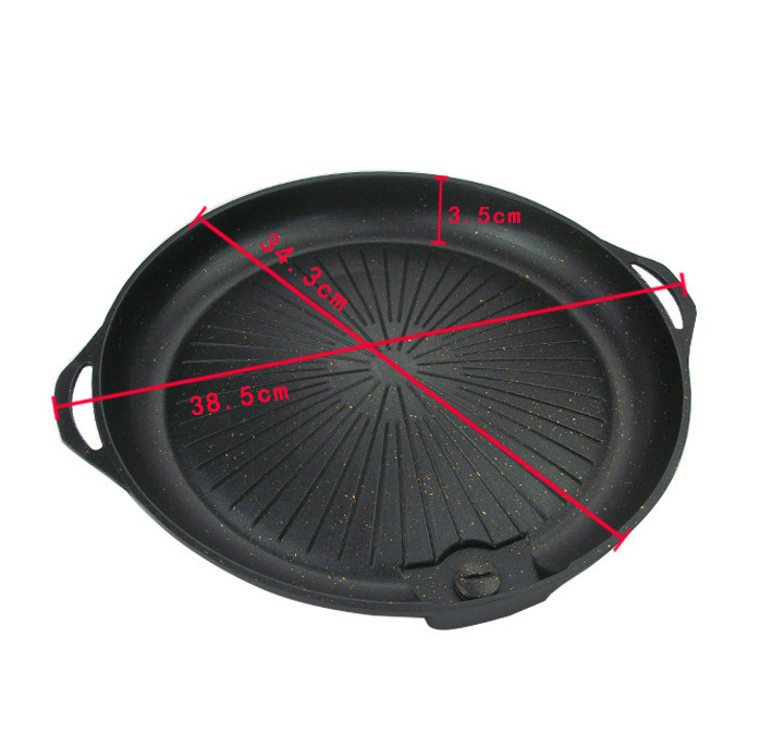 Vỉ nướng nhôm chống dính 34cm có rãnh chảy dầu OEM GB30