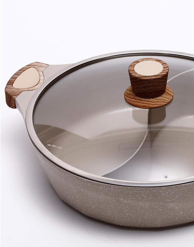 Nồi lẩu 2 ngăn phủ đá maifan 5 lớp OEM 316002WE