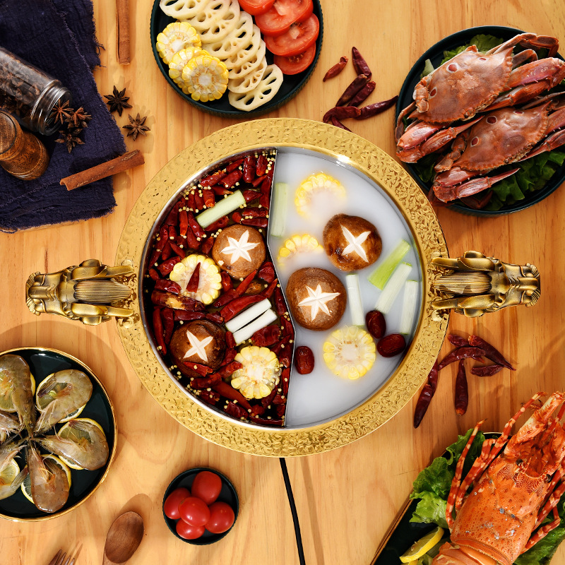 Nồi lẩu inox 3 lớp cao cấp quai cầm đầu Rồng OEM YBS07