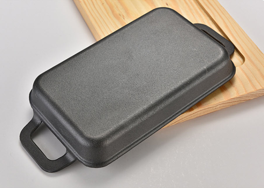 Chảo gang chữ nhật trưng bày thức ăn OEM HSTW01