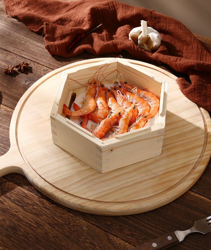 Xửng hấp gỗ Tuyết Tùng lồng hấp dimsum, hải sản, bánh bao OEM GB006