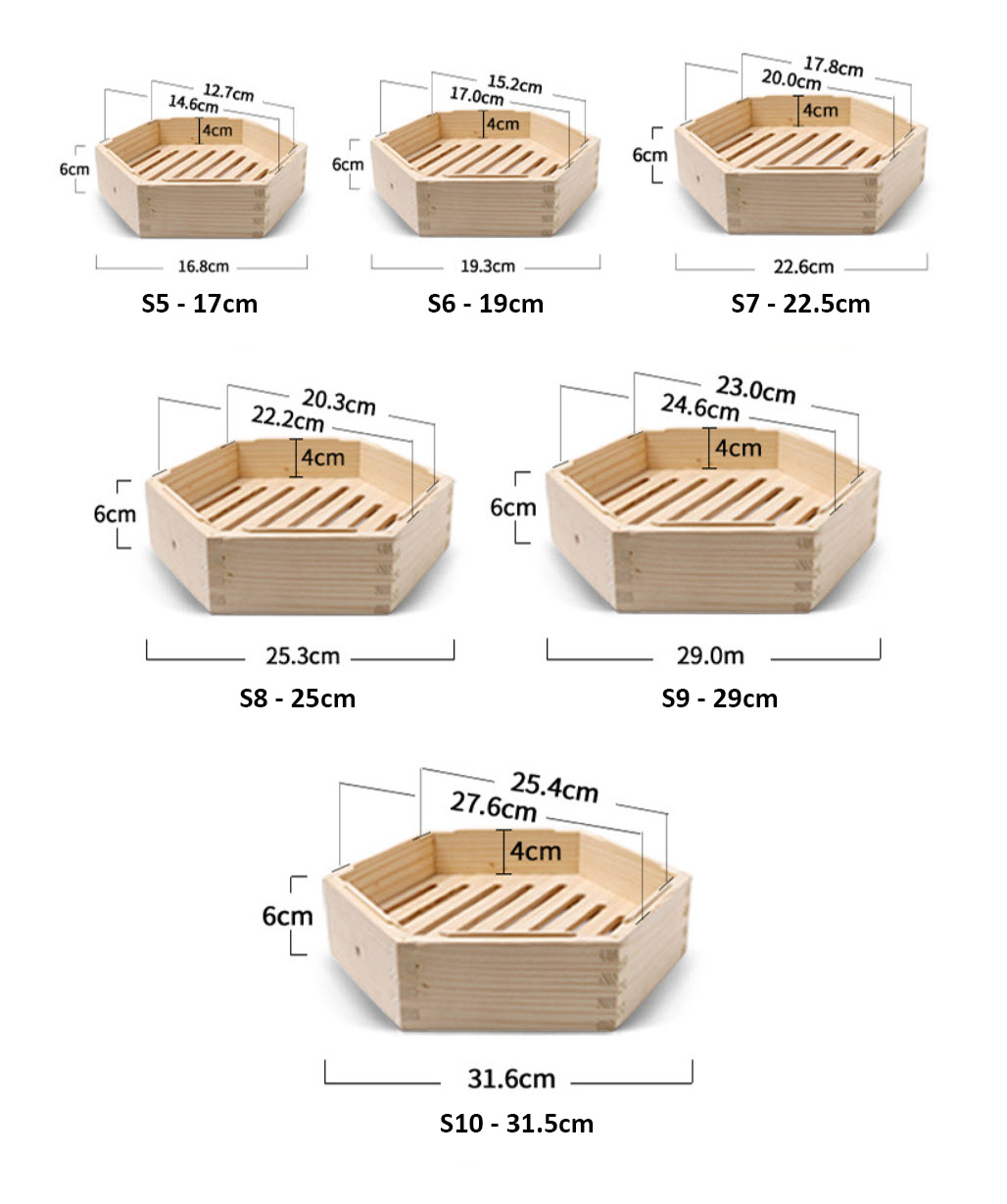 Xửng hấp gỗ Tuyết Tùng lồng hấp dimsum, hải sản, bánh bao OEM GB006