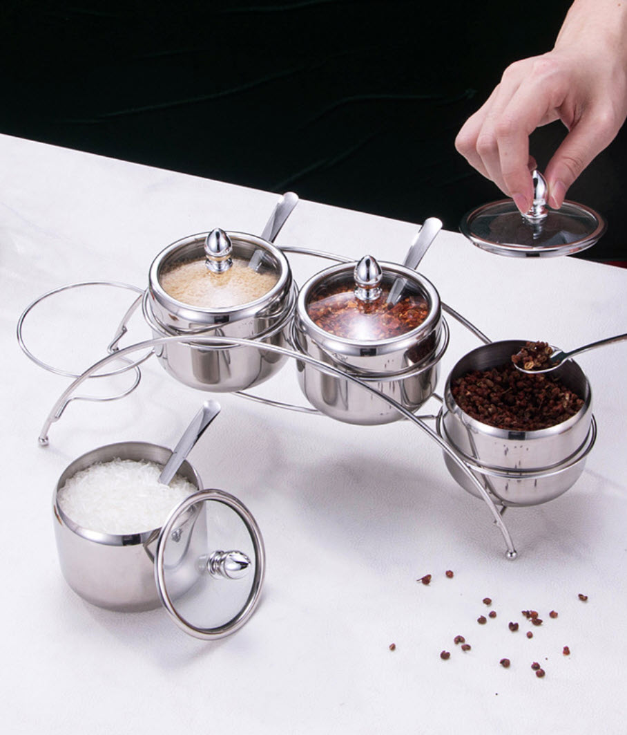 Bộ gia vị 4 ngăn inox 304 Nomi JMC008