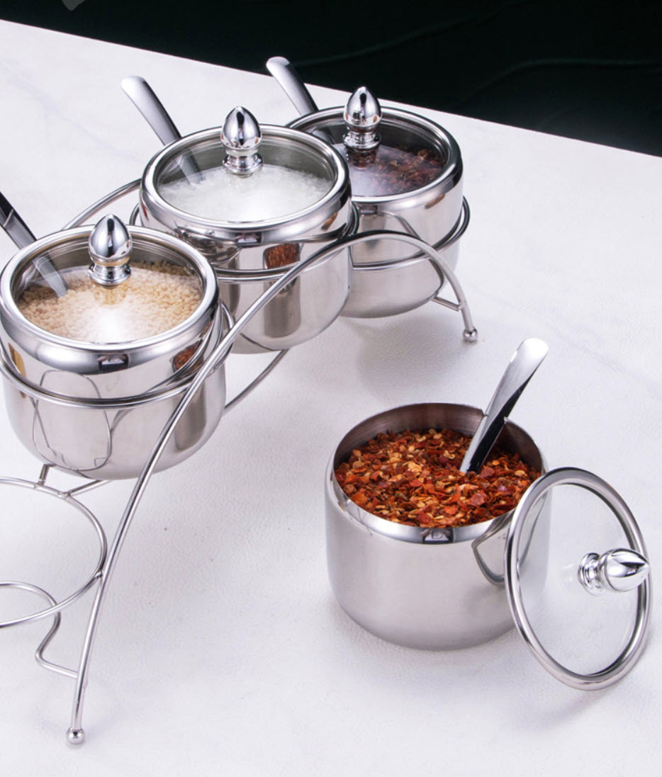 Bộ gia vị 4 ngăn inox 304 Nomi JMC008