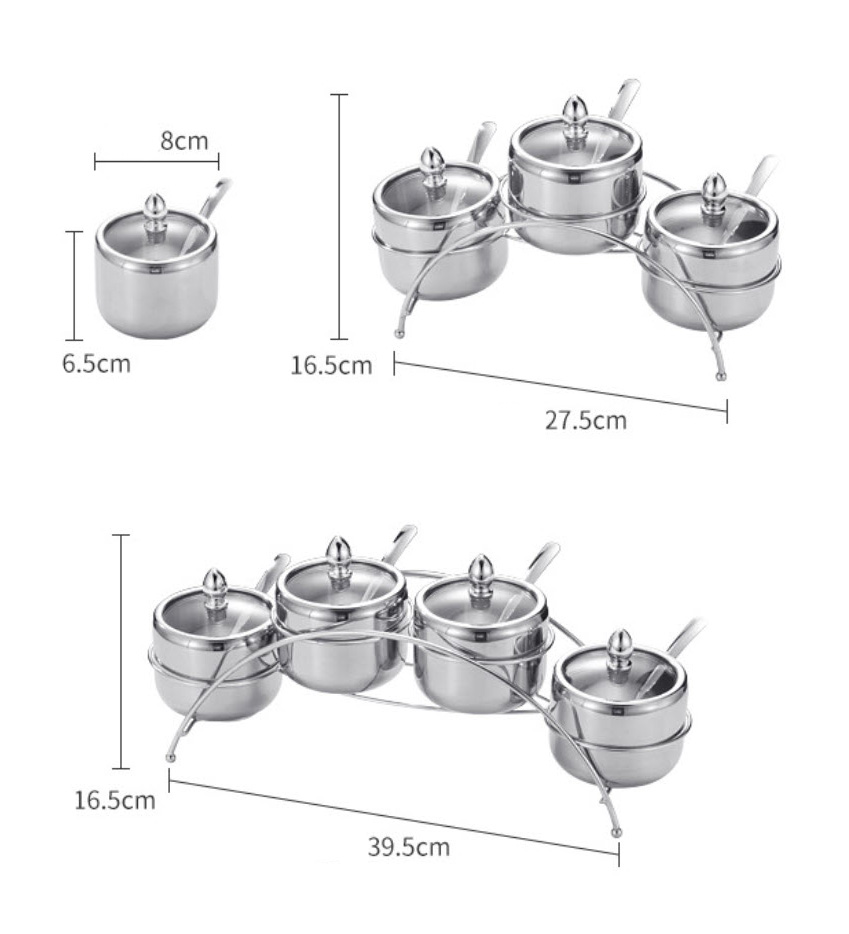Bộ gia vị 4 ngăn inox 304 Nomi JMC008