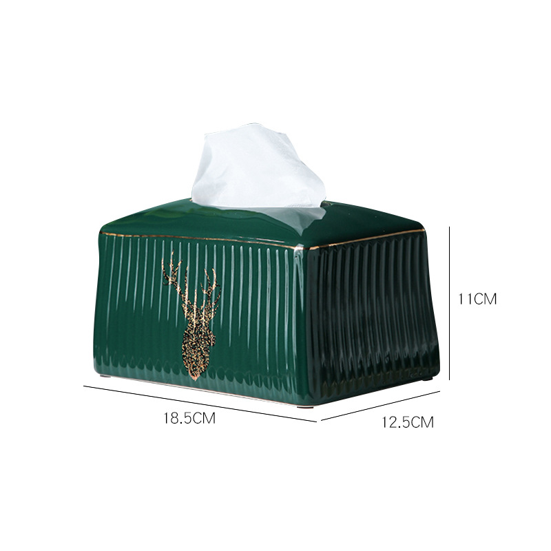 Hộp đựng khăn giấy sứ ceramic 19x13xm OEM M093