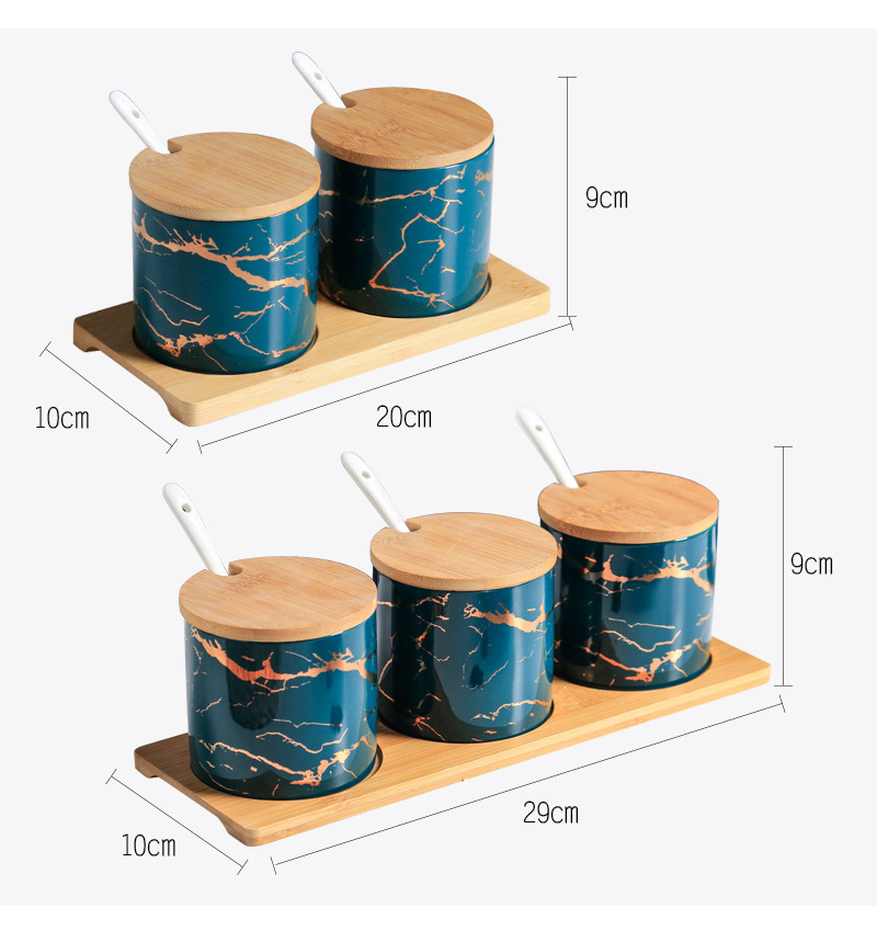 Bộ đựng gia vị 3 ngăn sứ ceramics OEM GY003