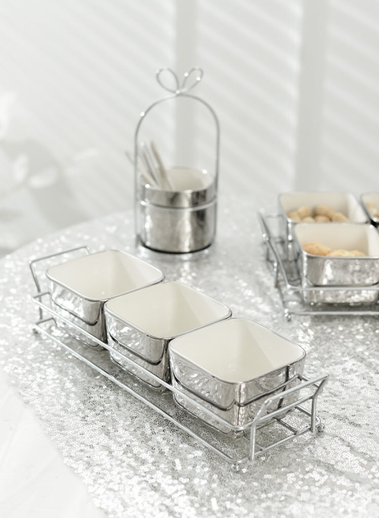 Khay đựng bánh kẹo để bàn sứ đựng topping uống trà OEM G1838