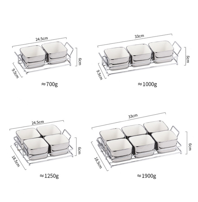 Khay đựng bánh kẹo để bàn sứ đựng topping uống trà OEM G1838