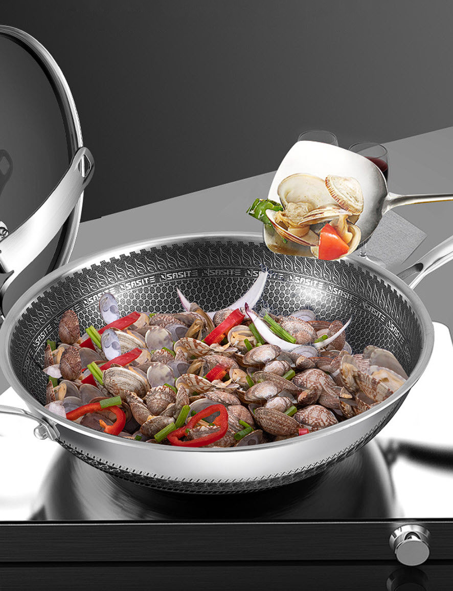 Chảo inox y tế 316 chống dính tổ ong Sasit ST001
