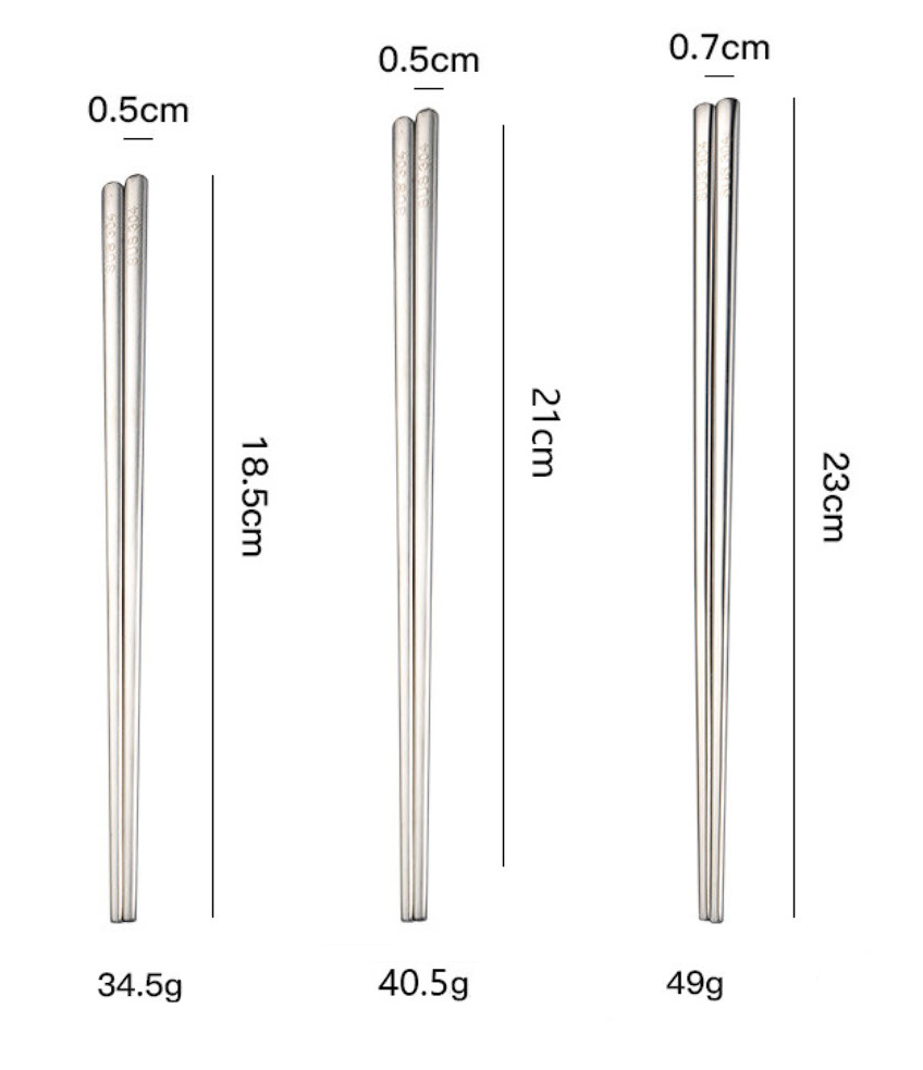 Đũa inox 304 dài 19-23cm OEM JAH04