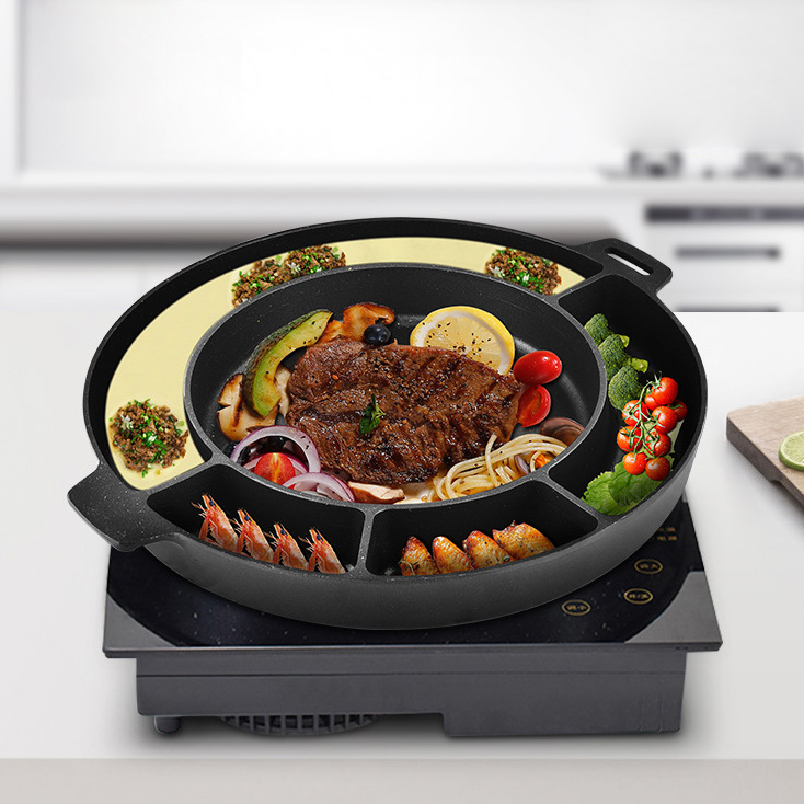 Chảo nướng sốt phô mai 5 ngăn 34cm Hàn Quốc OEM ZD2703