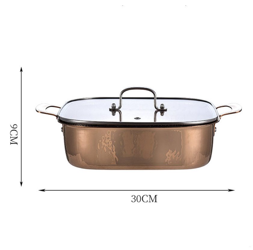 Nồi lẩu mạ vàng inox 304 cao cấp 30cm OEM DF07