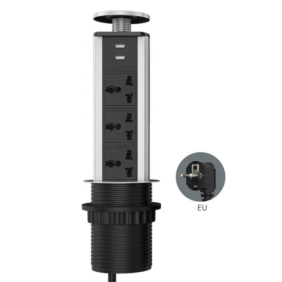 Ổ cắm âm bàn làm việc, bàn đảo bếp 3 ổ cắm 2USB OEM CUK05