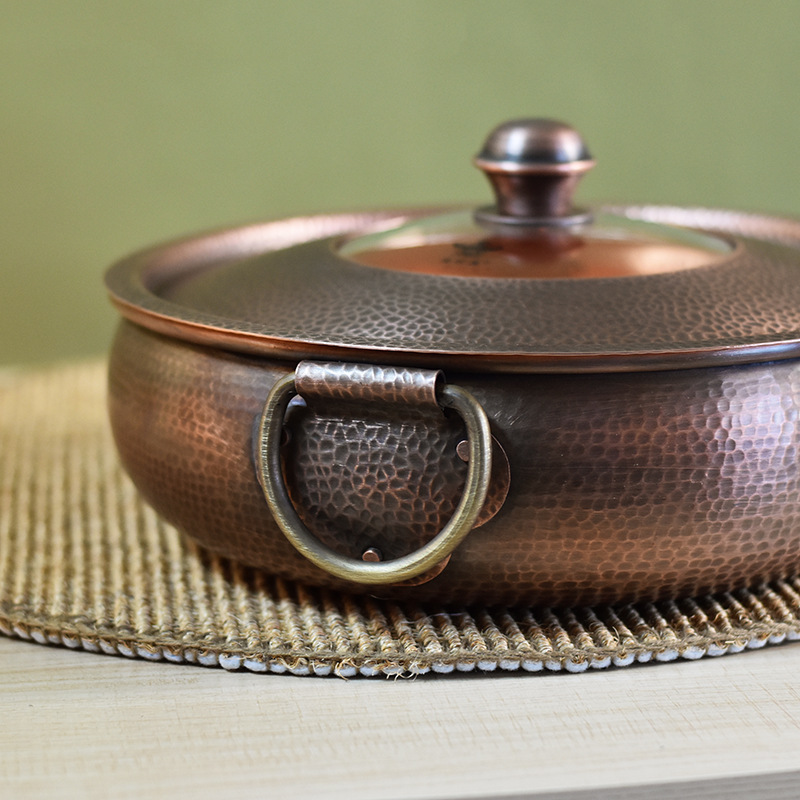 Nồi lẩu đồng đỏ hanhmade 30cm retro style OEM DSTY456