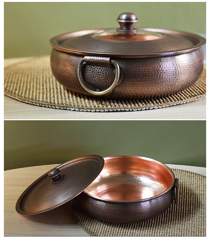 Nồi lẩu đồng đỏ hanhmade 30cm retro style OEM DSTY456