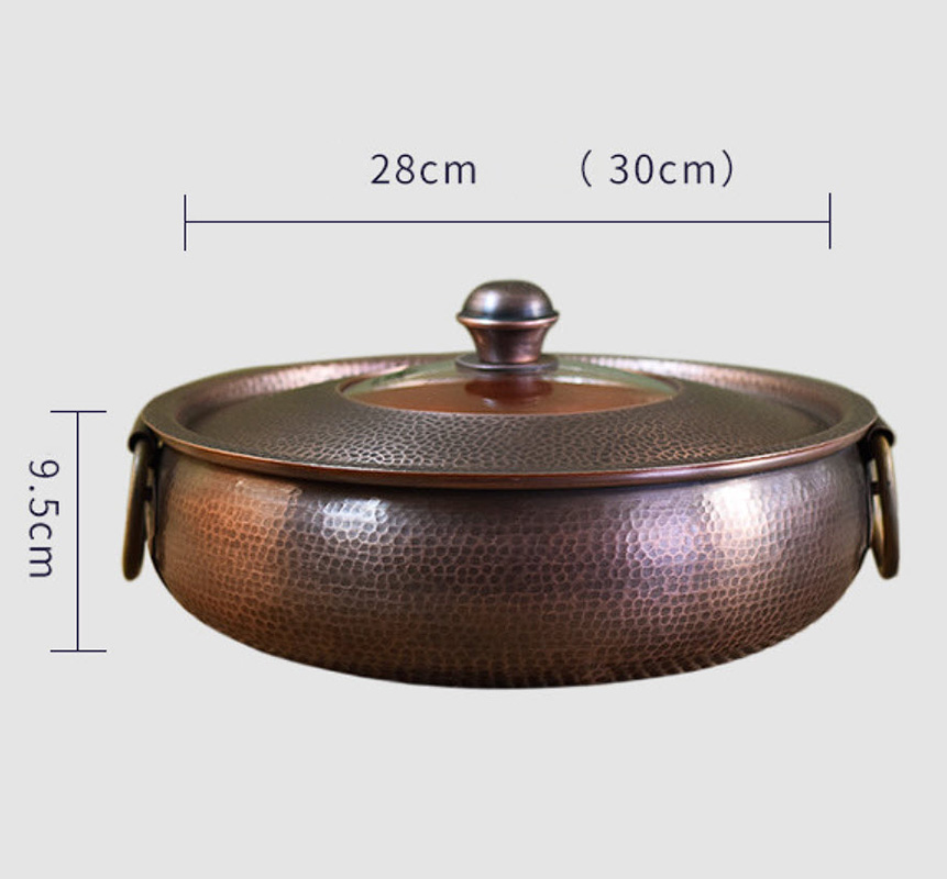 Nồi lẩu đồng đỏ hanhmade 30cm retro style OEM DSTY456