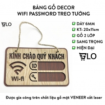 Bảng Gỗ Decor Wifi Password Treo Tường, Trang Trí Homestay