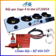 BẾP GAS 4 LÒ CÔNG NGHIỆP KHÈ SOGO GT-208S4 - Alo Bếp Xinh