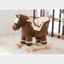 Bập bênh cho bé BBTE01 dạng thú nhồi bông hình con ngựa có bánh xe.