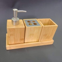 Bộ đồ dùng nhà tắm gỗ tre 4 món SKX011