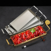 Dĩa inox đựng topping đồ nướng trưng bày thức ăn cho nhà hàng OEM ASS51