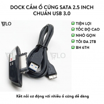 Dock Cắm Ổ Cứng SATA 2.5 Inch, Chuẩn Sata, Cáp Chuyển Sata Sang USB 3.0 Dùng HDD Laptop, SSD