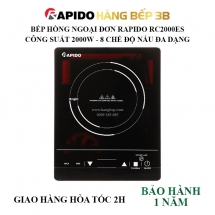 Bếp hồng ngoại cảm ứng 2000W Rapido RC2000ES - Thương hiệu Đức - Không kén nồi, chảo - Hàng Bếp 3B