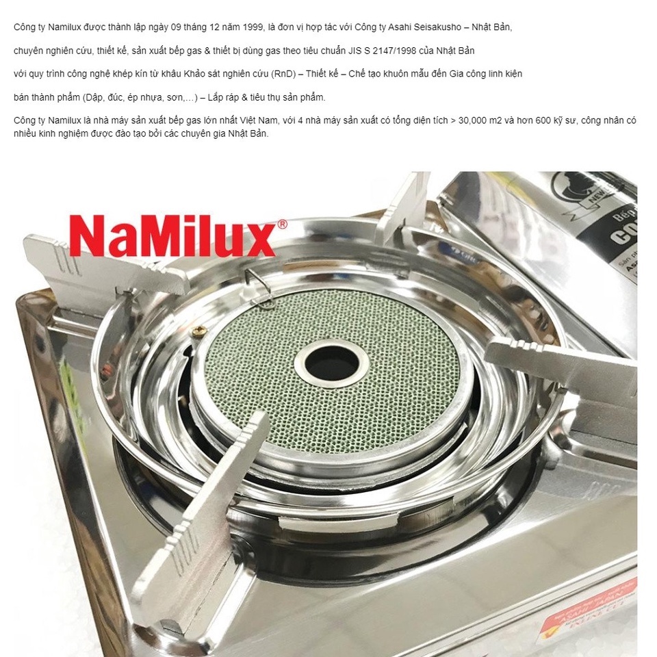 Bếp gas du lịch hồng ngoại Namilux NA-1927AS - Hàng chính hãng 100%