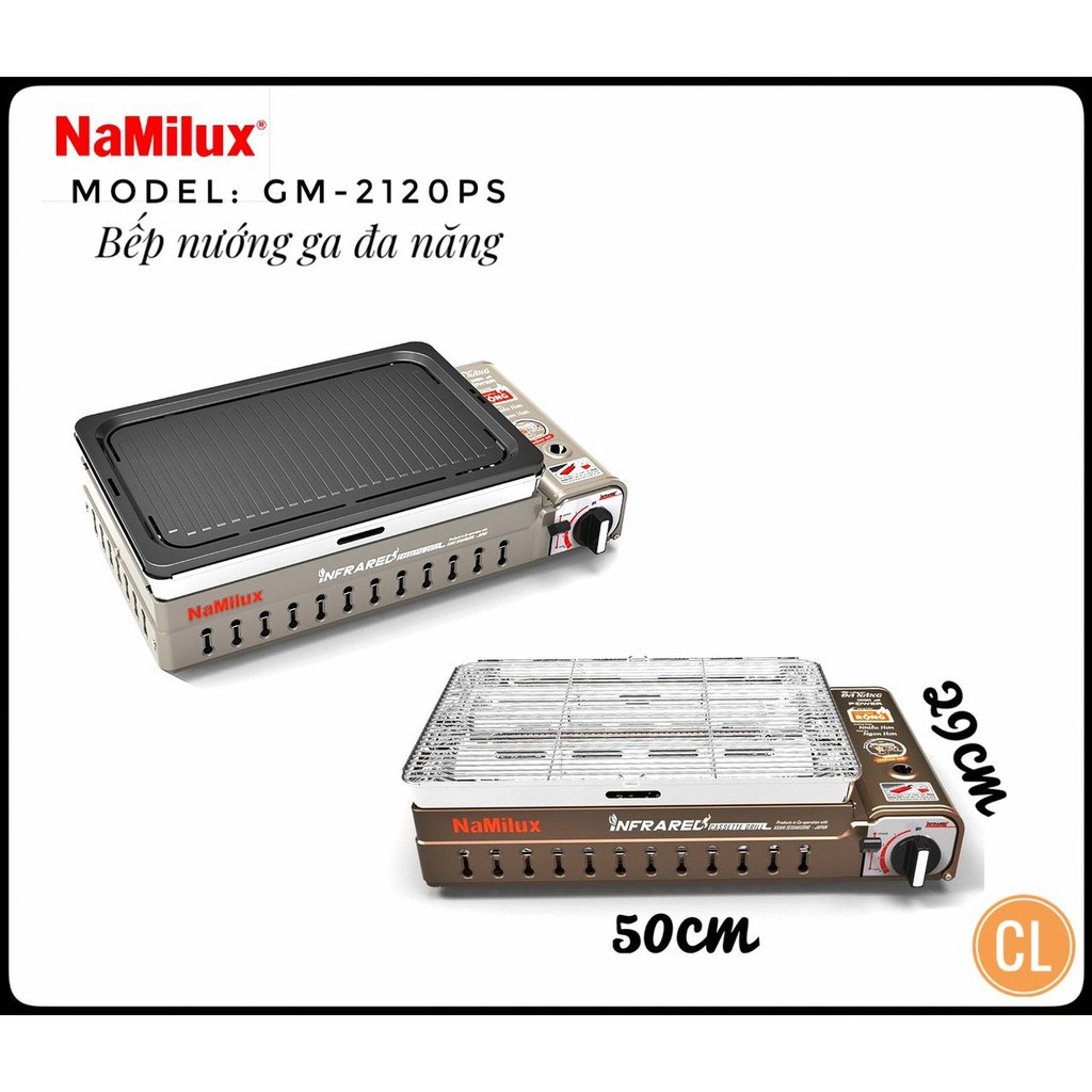 BẾP NƯỚNG GAS HỒNG NGOẠI NAMILUX GM-2120PS- HÀNG CHÍNH HÃNG 100%