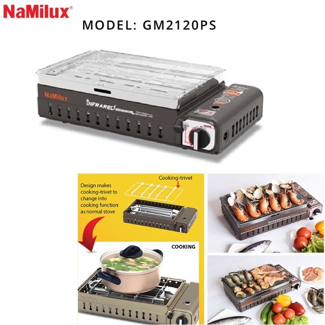 BẾP NƯỚNG GAS HỒNG NGOẠI NAMILUX GM-2120PS- HÀNG CHÍNH HÃNG 100%