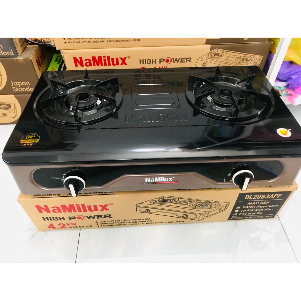 BẾP GAS ĐÔI NAMILUX 2063APF ( MẶT MEN) - HÀNG CHÍNH HÃNG 100%