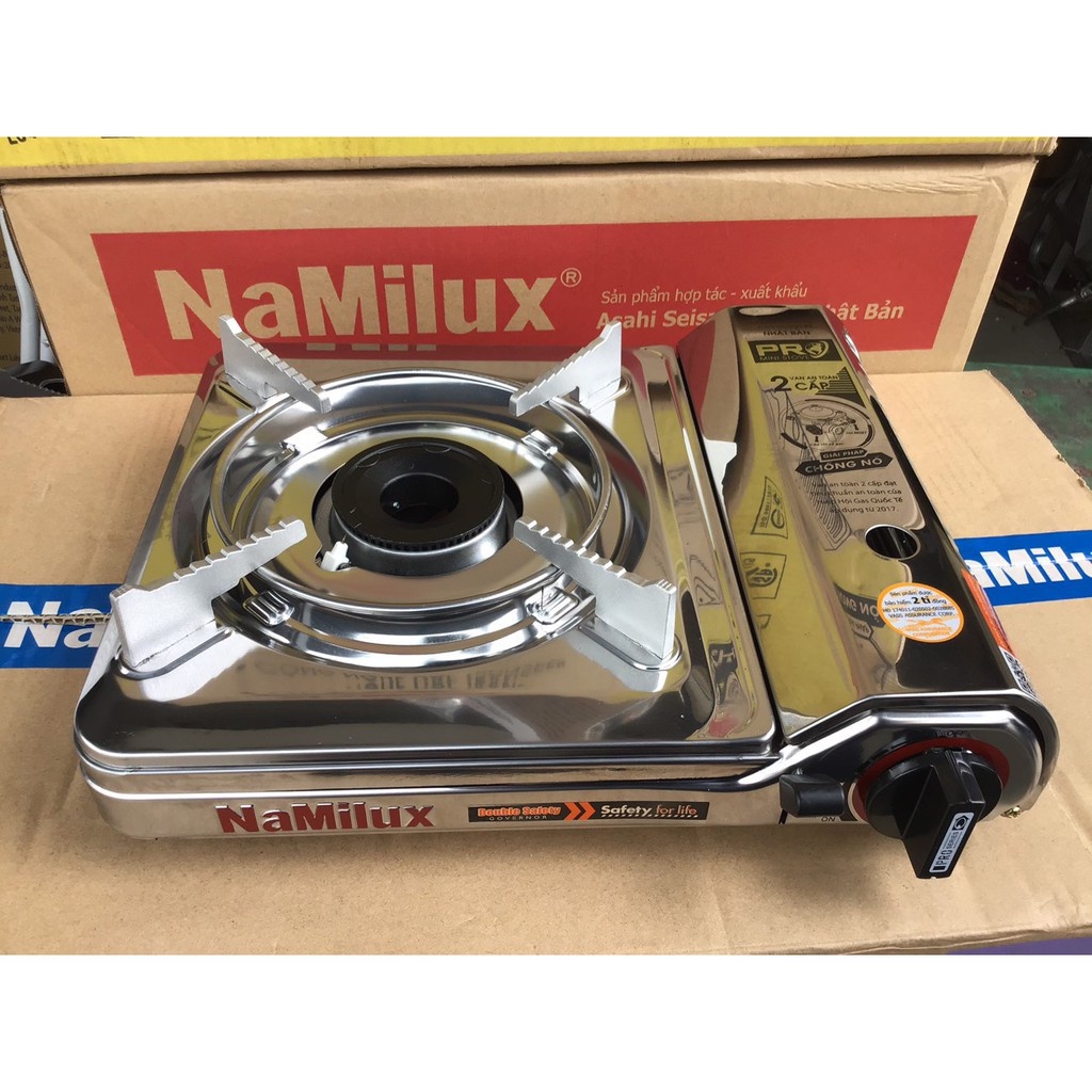 Bếp gas mini Namilux 2S - Chống cháy nổ PL2021AS - PL-2021AS - Toàn thân inox