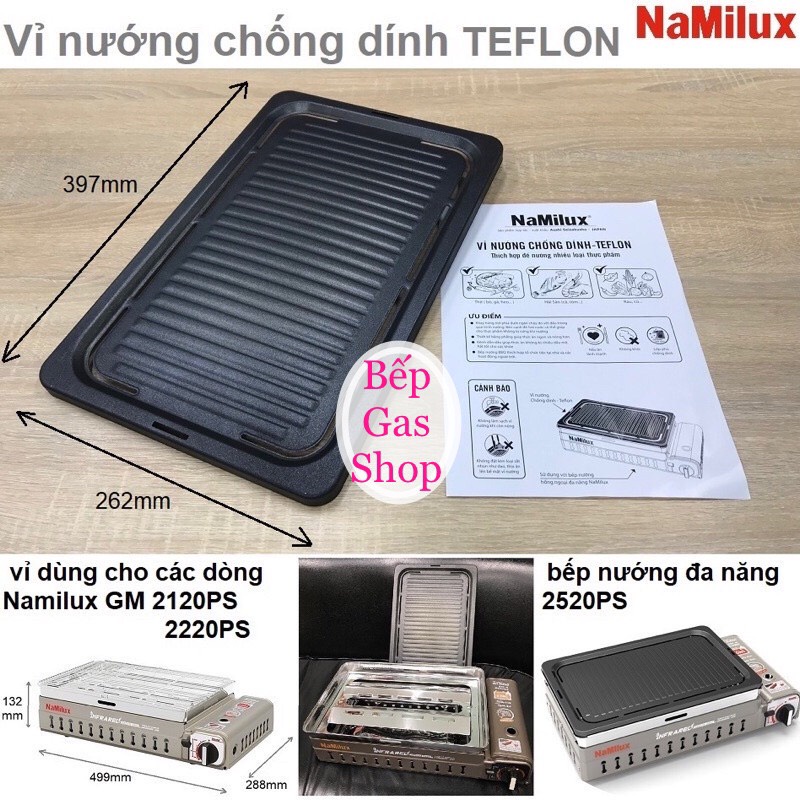 Vỉ nướng / khay nướng BBQ Namilux telfon dùng cho bếp đa năng 2in1 - HÀNG CHÍNH HÃNG