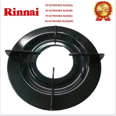 Kiềng bếp gas dương Rinnai RV-6Double Glass(L),(B),(SP) RV-7Double Glass(L),(B),(SP) HÀNG CHÍNH HÃNG 100%