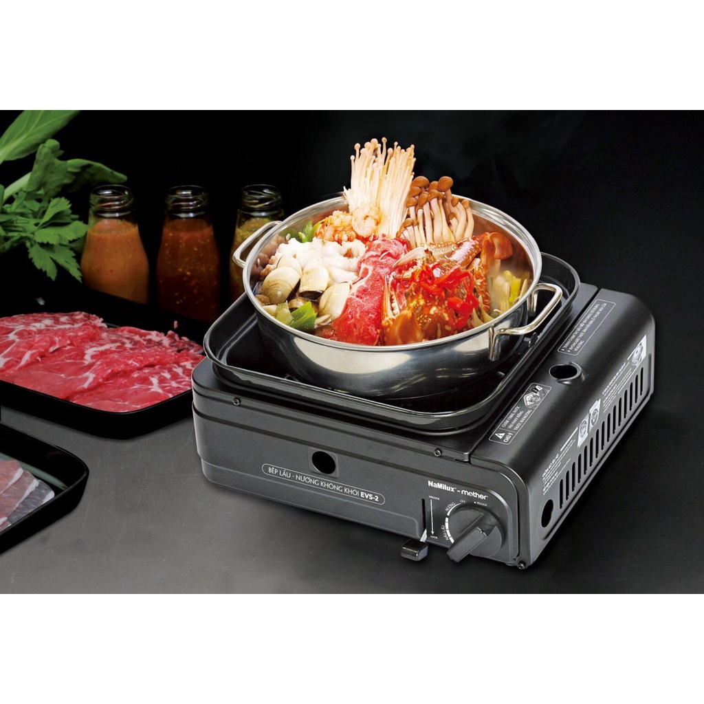 Bếp nướng nấu đa năng Namilux có hộp nhựa kèm nồi inox - HÀNG CHÍNH HÃNG 100%
