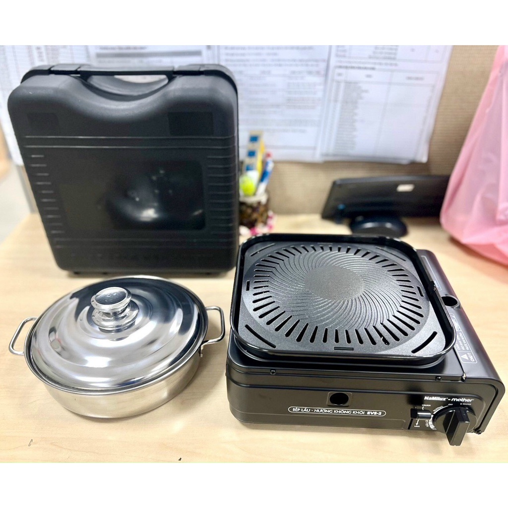 Bếp nướng nấu đa năng Namilux có hộp nhựa kèm nồi inox - HÀNG CHÍNH HÃNG 100%