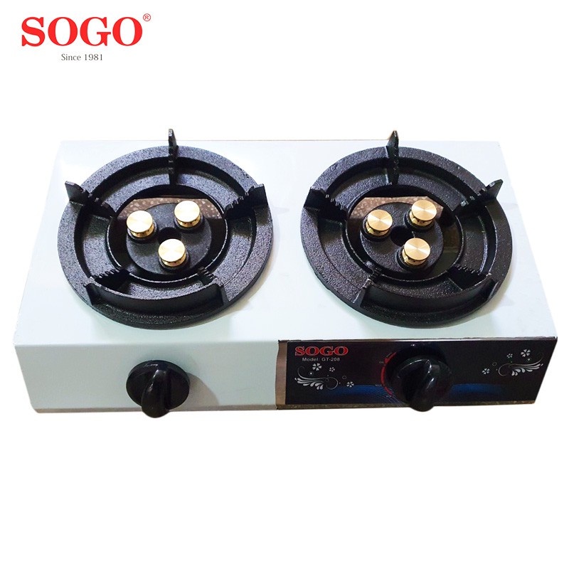 BẾP GAS CÔNG NGHIỆP KHÈ 2 LÒ SOGO GT-208S2 - lửa xanh, mạnh ( HÀNG CHÍNH HÃNG )