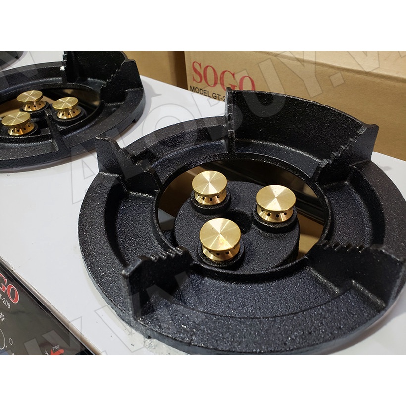 BẾP GAS CÔNG NGHIỆP KHÈ 2 LÒ SOGO GT-208S2 - lửa xanh, mạnh ( HÀNG CHÍNH HÃNG )